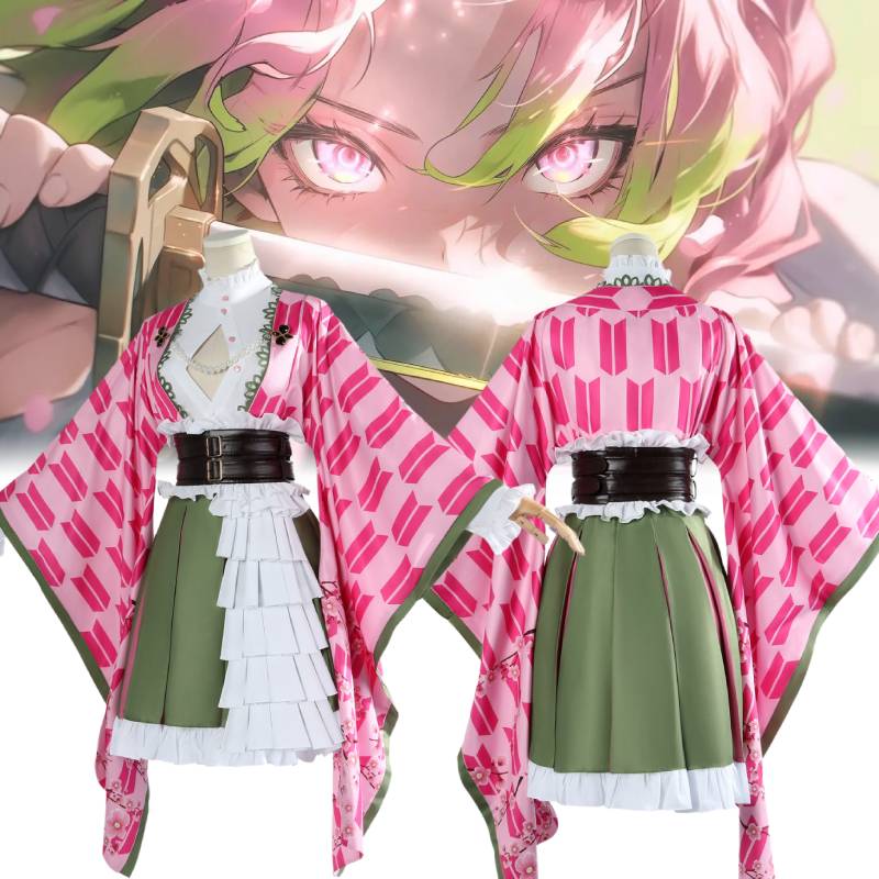 Demon Kanroji Slayer Mitsuri Clothing Cosplay Anime Party Costume Perform Suit