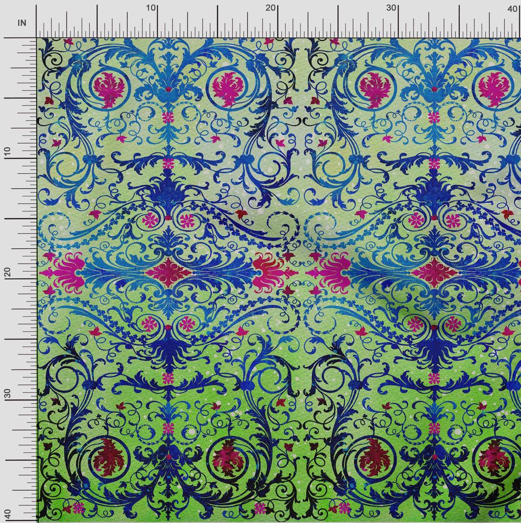 oneOone Cotton Flex Fabric Dot|Swirl & Floral Panel Print Fabric By The Yard 40 Inch