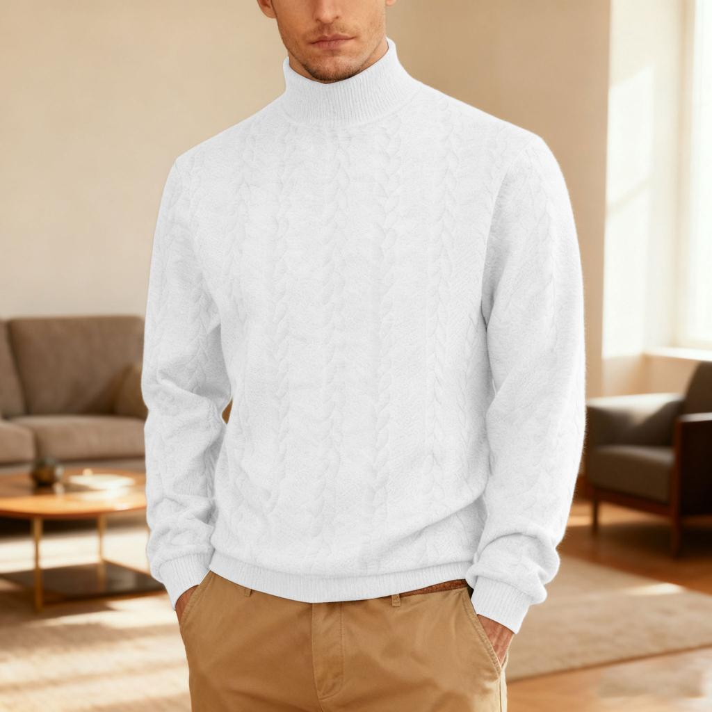 New Arrival Plus Size Men's High-Neck Sweatshirt Heavyweight Textured Jacquard Casual Thermal Sweatshirt