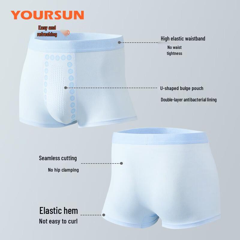Men's Ice Silk Antibacterial Boxer Briefs