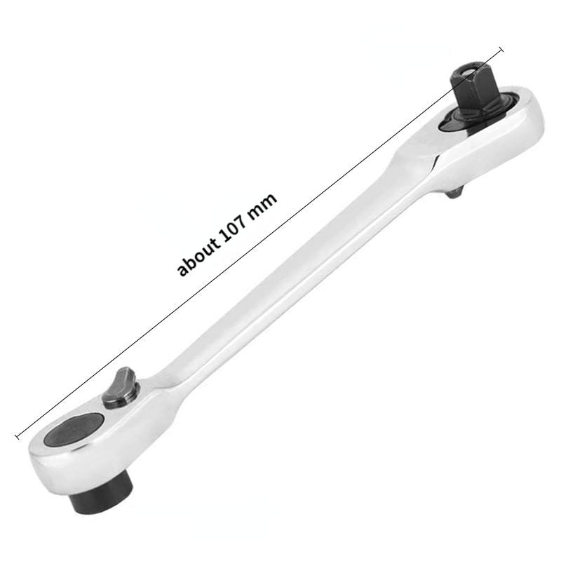 Portable 1/4 Inch Double Ended Quick Socket Ratchet Wrench Screwdriver Bit Spanner Two-way Adjustable Hand Tools XYZ