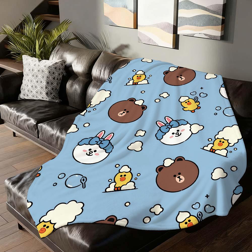 Kreslená roztomilá C Cony B Brown Deka Na Pohovku Kancelář Postel Letadlo Cestování Spánek Čtení Relaxace Kempování Měkká A Teplá