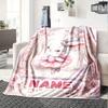 Cute Bunny With Pink Roses Home Blankets Comfortable Soft Lightweight Multiseasonal Blanket For Picnics Sofas Offices Beds Living Rooms Perfect Gift