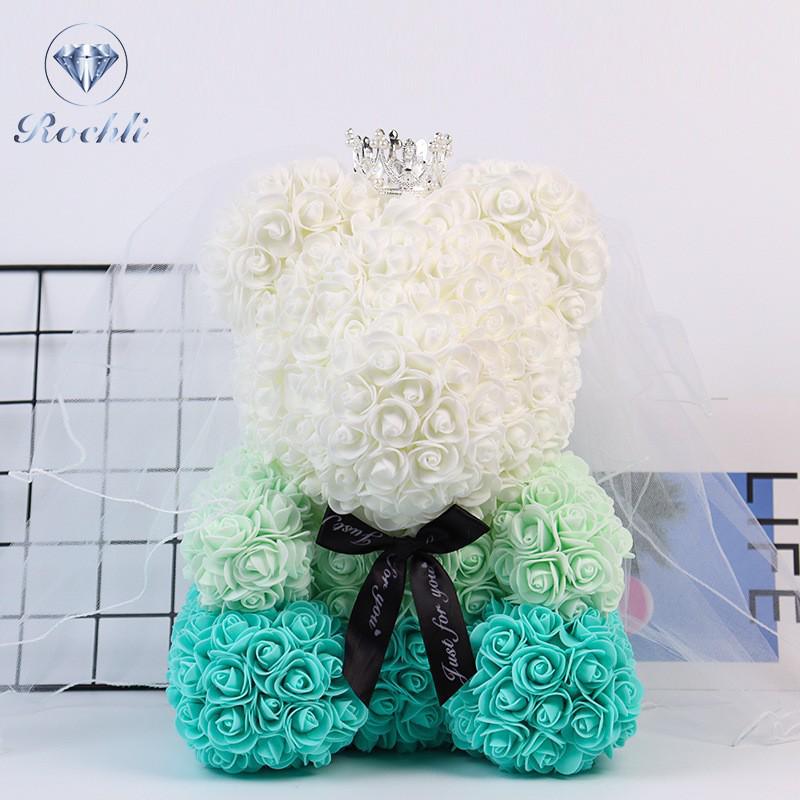 Eternal Flower Crown & Veil: Rose Bear Gift Box for Birthdays, Valentine's, Qixi, & Christmas
