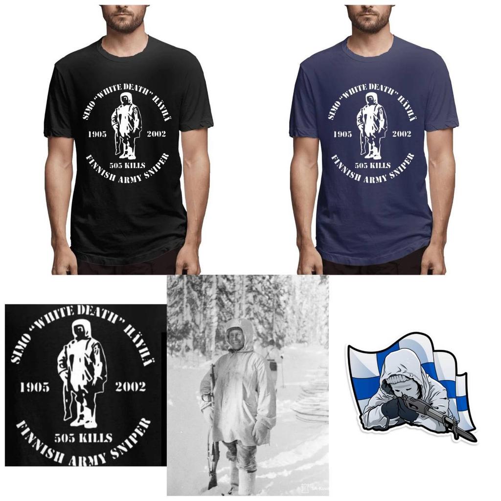 Finský voják Armádní veterán Odstřelovač Simo Hayha Světová válka MMA Kickbox UFC Muay Thai Tričko Retro Vintage Potisk Muži Ženy Krátký rukáv Kulatý výstřih
