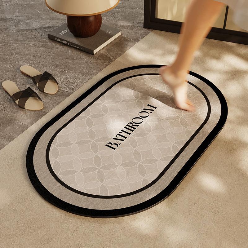 Simple and Light Luxury Bathroom Absorbent Mat Dirty Anti-slip Mat Diatom Mud Mat Toilet Toilet Quick Drying Door Mat