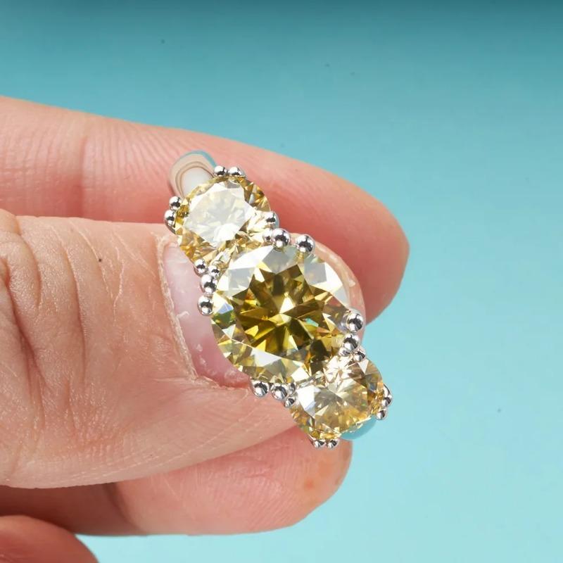 Sace Gems GRA-zertifizierter 2-Karat-Moissanit-Ring, VVS1-Labordiamant-Solitärring für Frauen, Verlobungsversprechen, Ehering, Schmuck