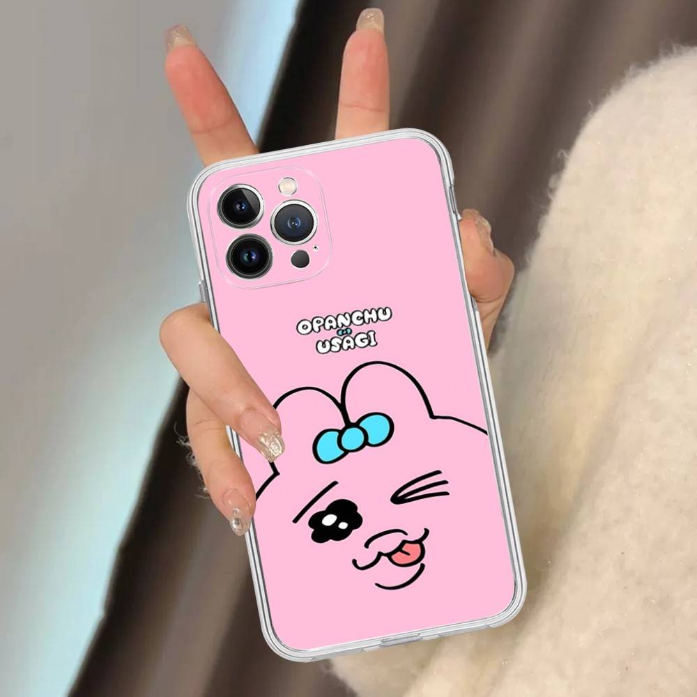 Cartoon O-Opanchu Usagi Transparent Phone Case For IPhone 16 15 14 13 12 11 Pro Max Plus Soft Cover iPhone 13 pro