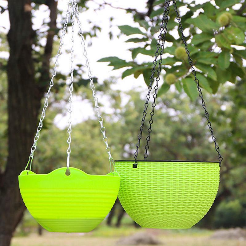 3pcs 1set Plastic Woven Hanging Flower Pot Hanging Hanging Basket Hanging Wall-mounted Green Radish Succulent Flower Balcony Thi