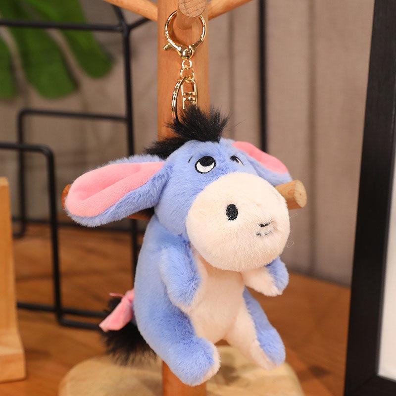 Cute Plush Donkey Keychain Car Pendant Bag Charm Stuffed Animal Toy Birthday Gift For Friends