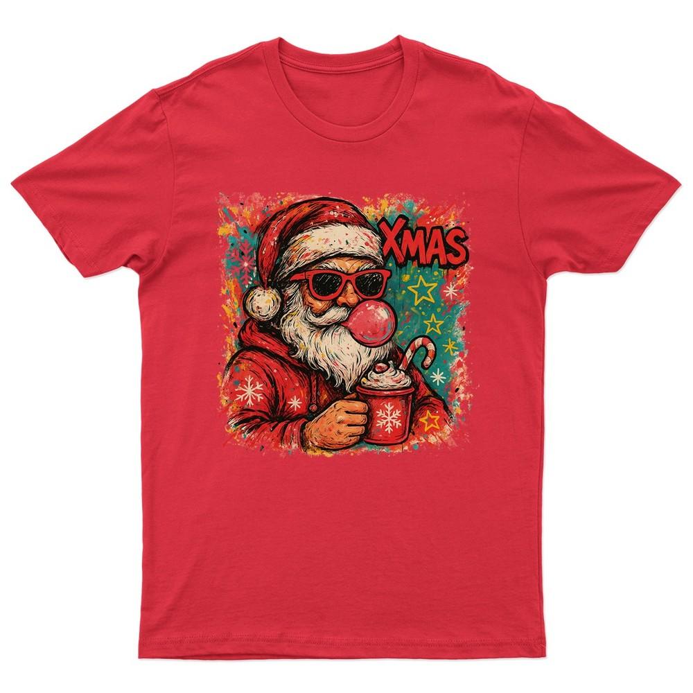 XMAS Santa Coffee Christmas TShirt Unisex Gift Retro Seasonal Funny Claus