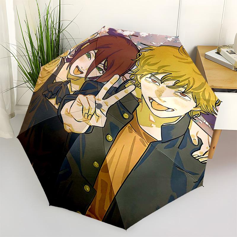 

1pc Outdoor Umbrella with Anime Characters, Automatic Opening/Closing, Portable 3-Fold Design, 8-Rib Iron Frame - Perfect for Fans, Travel, Daily Use,