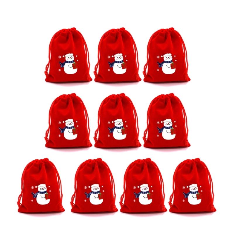 10Pcs Practical Drawstring Storage Pouches Jewelry Packaging Case for Holiday