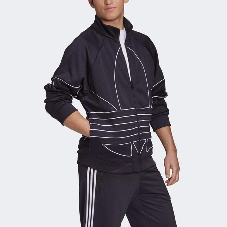Adidas Originals Trefoil Stand Collar Casual Sports Jacket Men Jackets Black GE0810