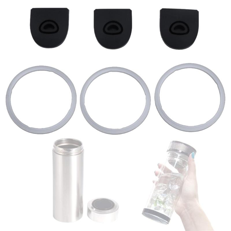 Packung mit 4/6 Silikondeckel-Ersatzteilen für Flaschen Silikonbecher Wasserdichte Ringe