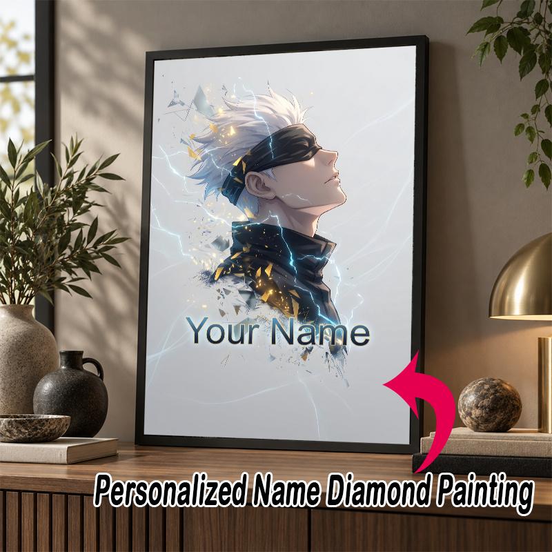 Custom Name Satoru Gojo 5D Diamond Painting Personalized Full Drill Diamond Art Kit Gift