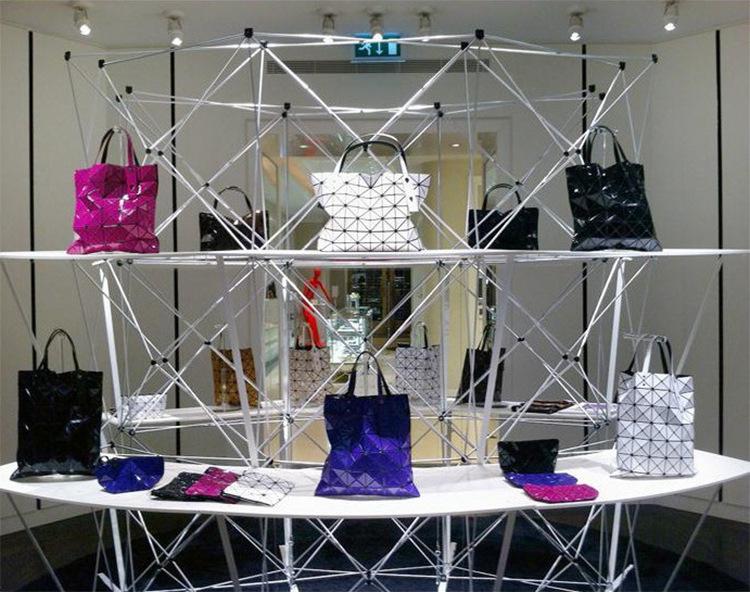 Borsa a mano rombo geometrico lucida: Borsa a tracolla pieghevole alla moda a 6 scomparti per donna.