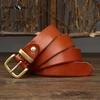 Vintage Women's Belt Cosmetics Buckle Ladies Genuine Leather Cowhide Retro Fashion Simple All-match Pants Belt