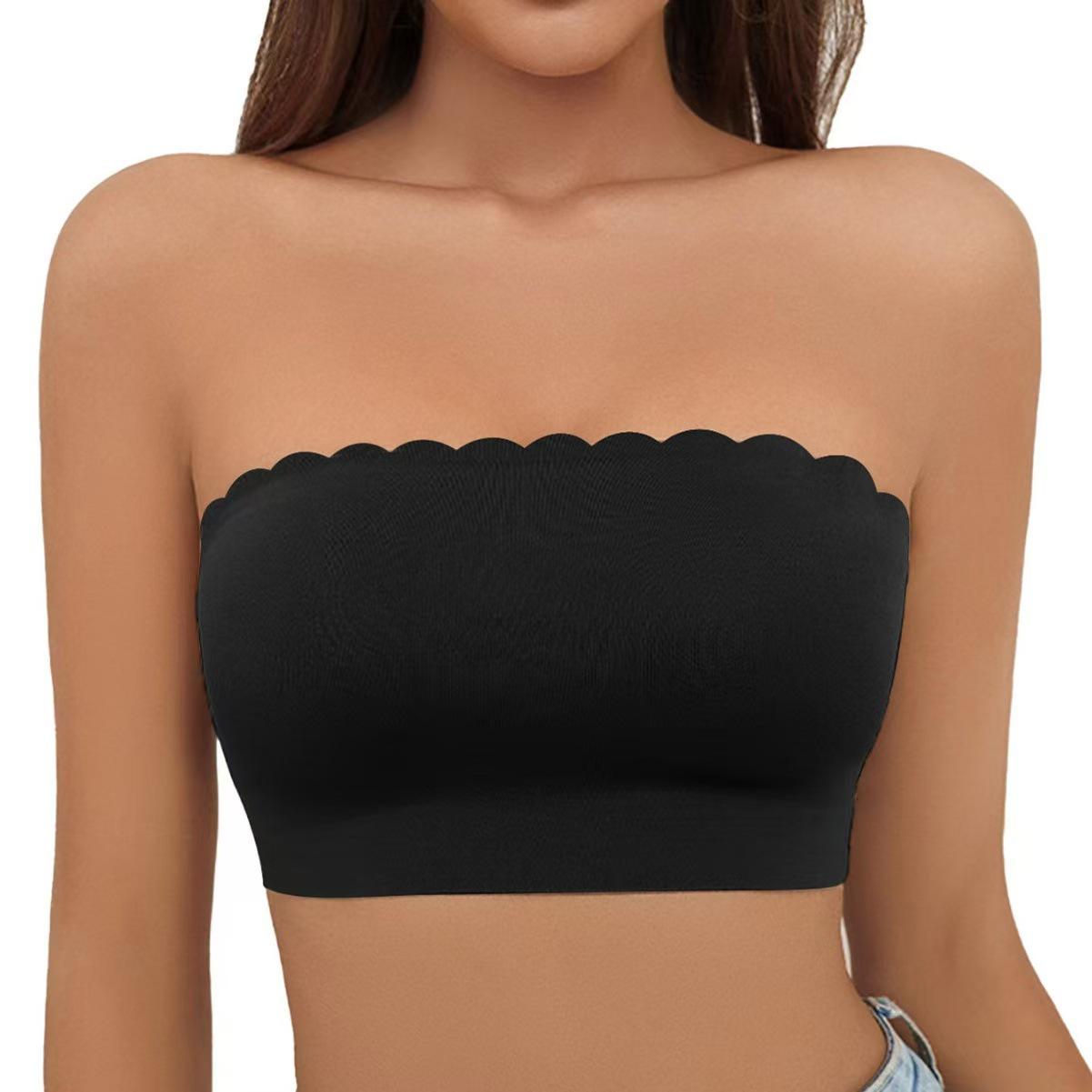 

Seamless Strapless Front-Buckle Wavy Edge Bandeau XL