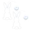 2 Pcs Easter Window Light Battery Operated LED Bunny Silhouette Lights Suction Hanging Fairy String Light for Indoor Outdoor Decor