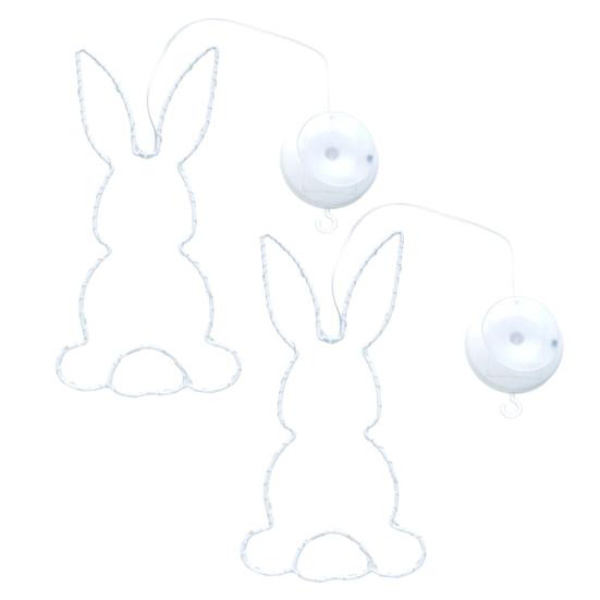 

2 шт. Пасхальный оконный светильник на батарейках светодиодный светильник в виде силуэта кролика A