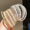 Pearl Multilayer Open Cuff Bracelet With Rhinestone Embellishments For Elegant Women