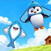1Pcs  Shark Bee Penguin Cartoon Children'S Novice Beginner Kites Flying Outdoor Toys For Kids Animals Nylon Fabric Kite