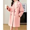 Demana Women's Double-Breasted Double-Faced Blend Coat