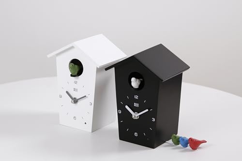 KOOKOO Birdhouse Mini White Wall Clock - A modern dove-shaped wall clock, perfect as a gift for grandchildren, anniversaries, or as an interior design
