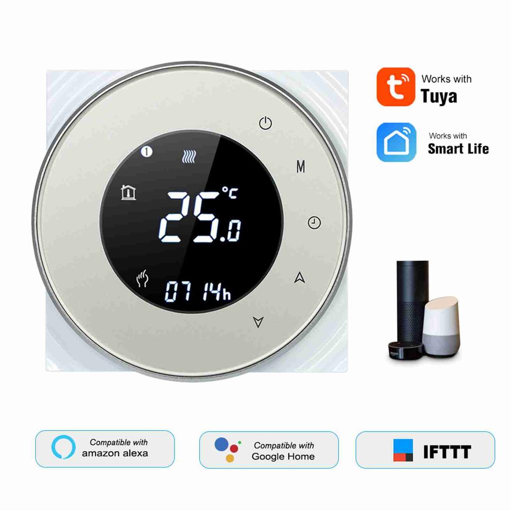 Programmable Gas Boiler Heating Thermostat Boiler Heating Temperature Controller LCD Touchscreen with Backlight Voice