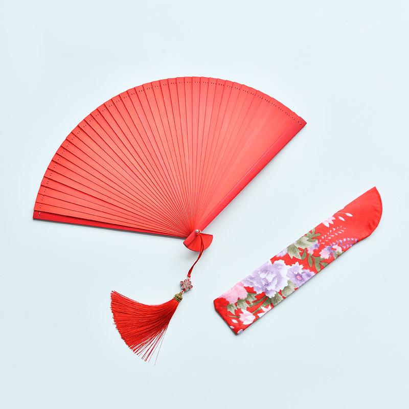 Red Dancing Fan: Classical Chinese Style Folding Fan, Easy-Open Hanfu Accessory