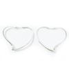Great TIFFANY&Co. Pierce Open Heart Medium Hoops for Both Ears Silver AG925 Women Used