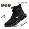Men Steel Toe Work Sneakers Breathable Safety Shoes With EVA Cushion Wear-resisting Boots Anti-Puncture Anti-smash Work Boots