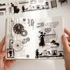 Beautiful Day Die-cut Retro Silhouette PET Tape: Scenery Decor for Journals & Phone Cases