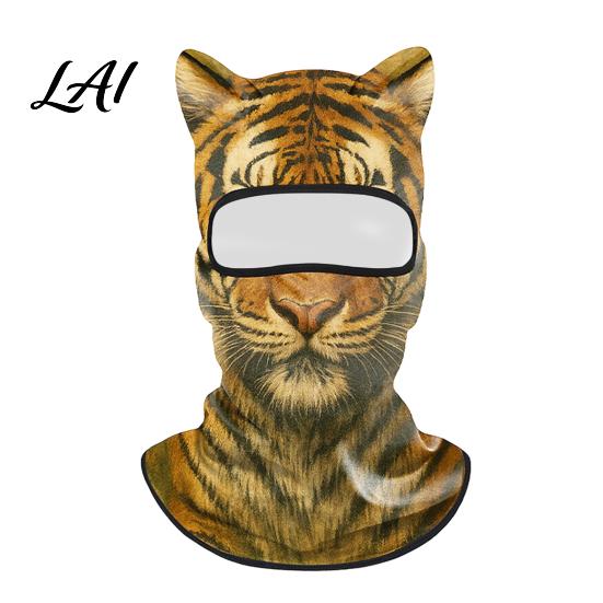 Cappuccio con Fantasia di Animali Realistica Maschera Integrale 3D con Orecchie Antivento Maschera Facciale da Ciclismo per Autunno Sci Inverno Copertura Protezione Solare Costume di Halloween