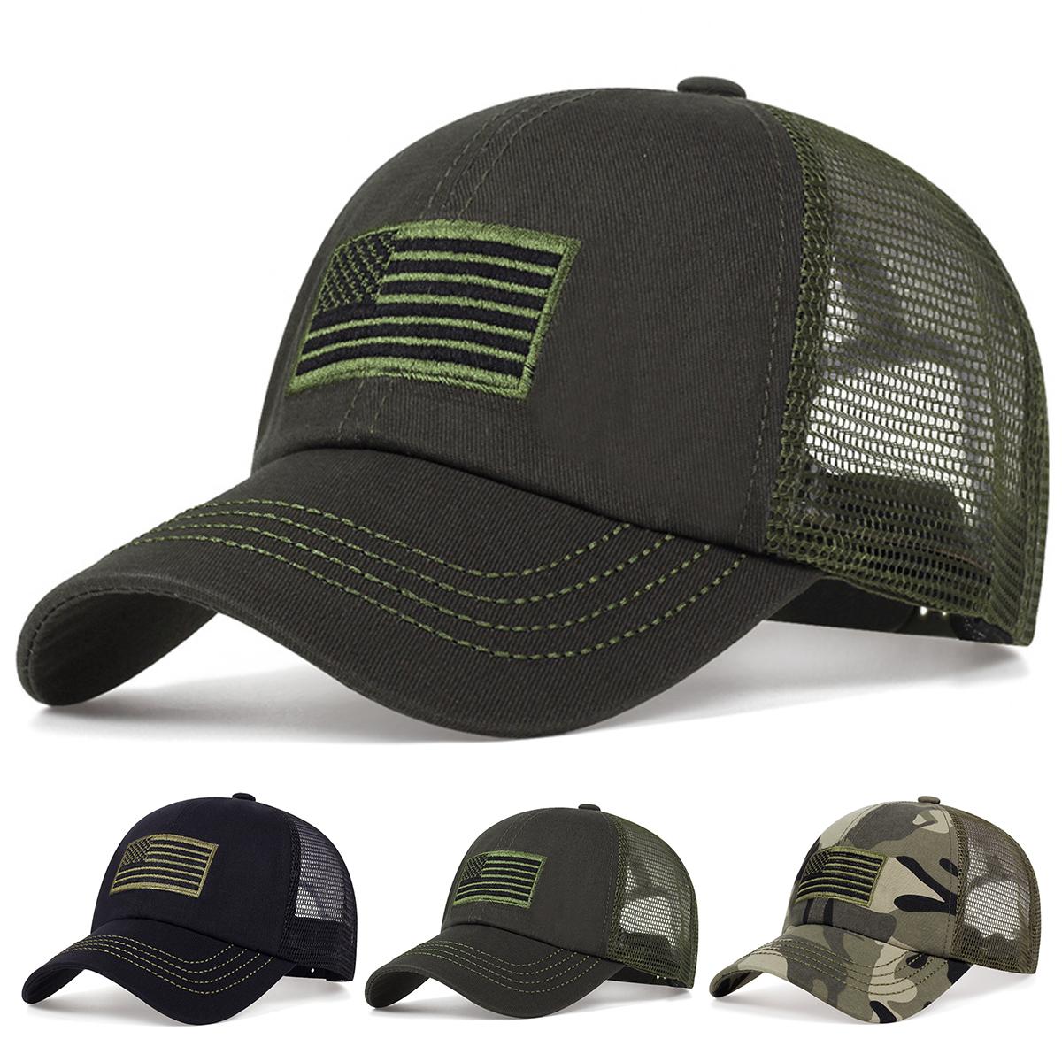 

Unisex Flag Of The United States Embroidery Baseball Net Caps Spring and Summer Outdoor Adjustable Casual Hats Sunscreen Hat армія зелений колір