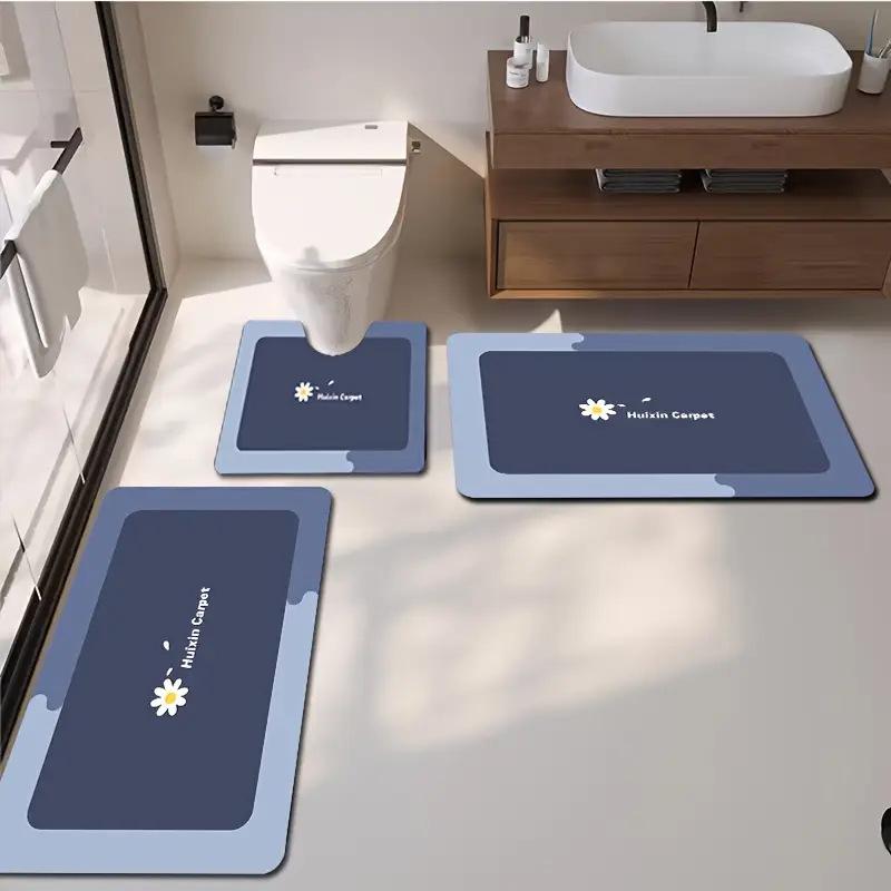 

Набор ковриков для ванной из диатомовой земли Clover: Впитывающие, Грязеотталкивающие, Быстросохнущие, Нескользящие Трехкомпонентные Подушечки для ног 3-Piece 40x60+60x90+U50x60cm