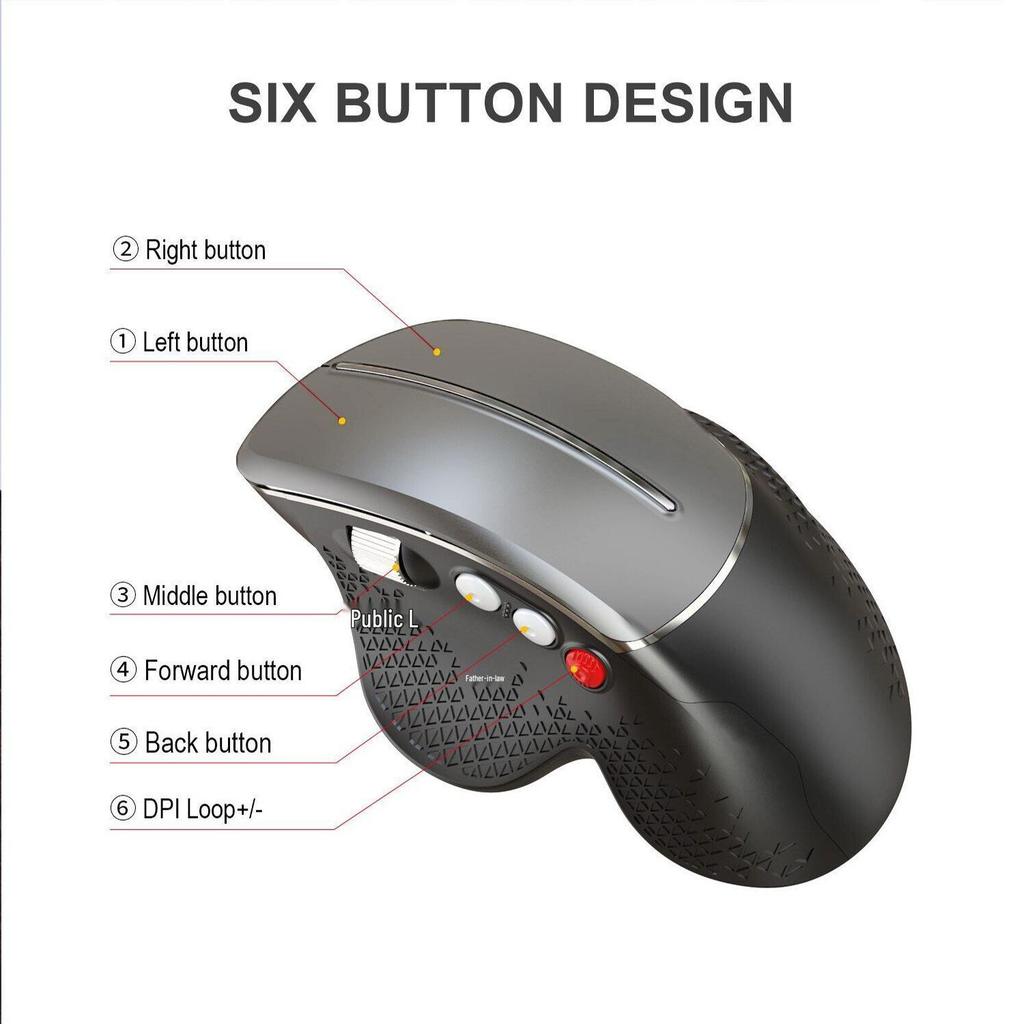 Ergonomic Vertical 2.4G Wireless Mouse with Comfortable Grip