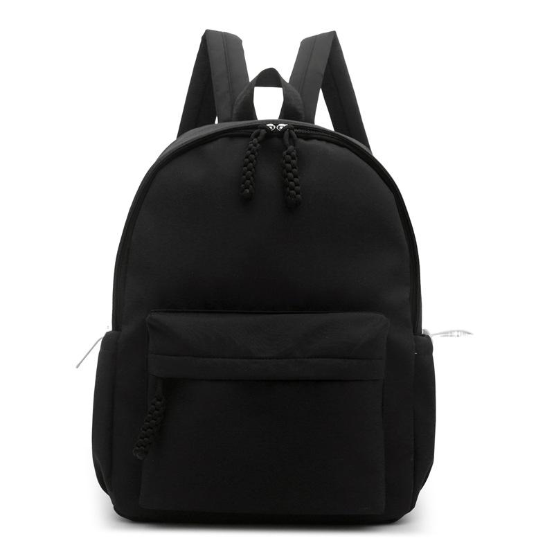 Schoolbag: Korean style niche, high-look, double backpack for women, Japanese sweet, fresh, solid color backpack, school bag for primary and middle