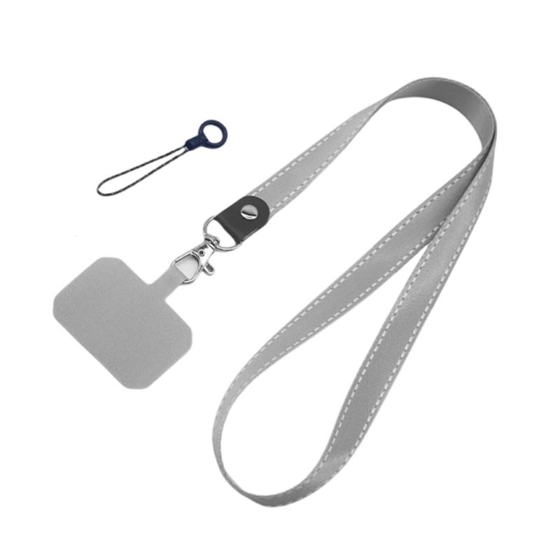 

Удобный носимый шнурок для телефона, подвесной шейный ремешок, страховочные ремешки с универсальным зажимом и прокладкой для активного отдыха серый