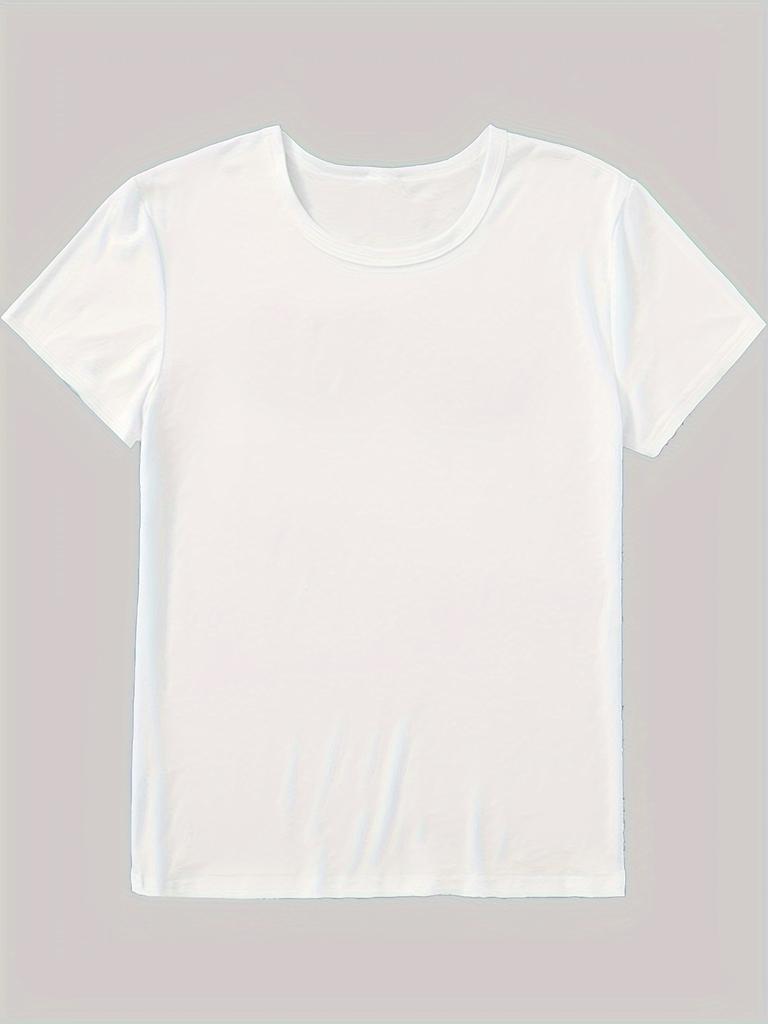 Solid Color Tshirt Casual Crew Neck Tshirt for Spring Summer Womens Clothing  Casual Base Layer Comfortable Leisurewea