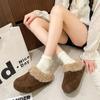 Women's Plush Slippers 2026 Winter Fashion Outdoor Casual Shoes Warm Retro Thick Soled Non-slip Cotton Shoes Zapatos Mujer