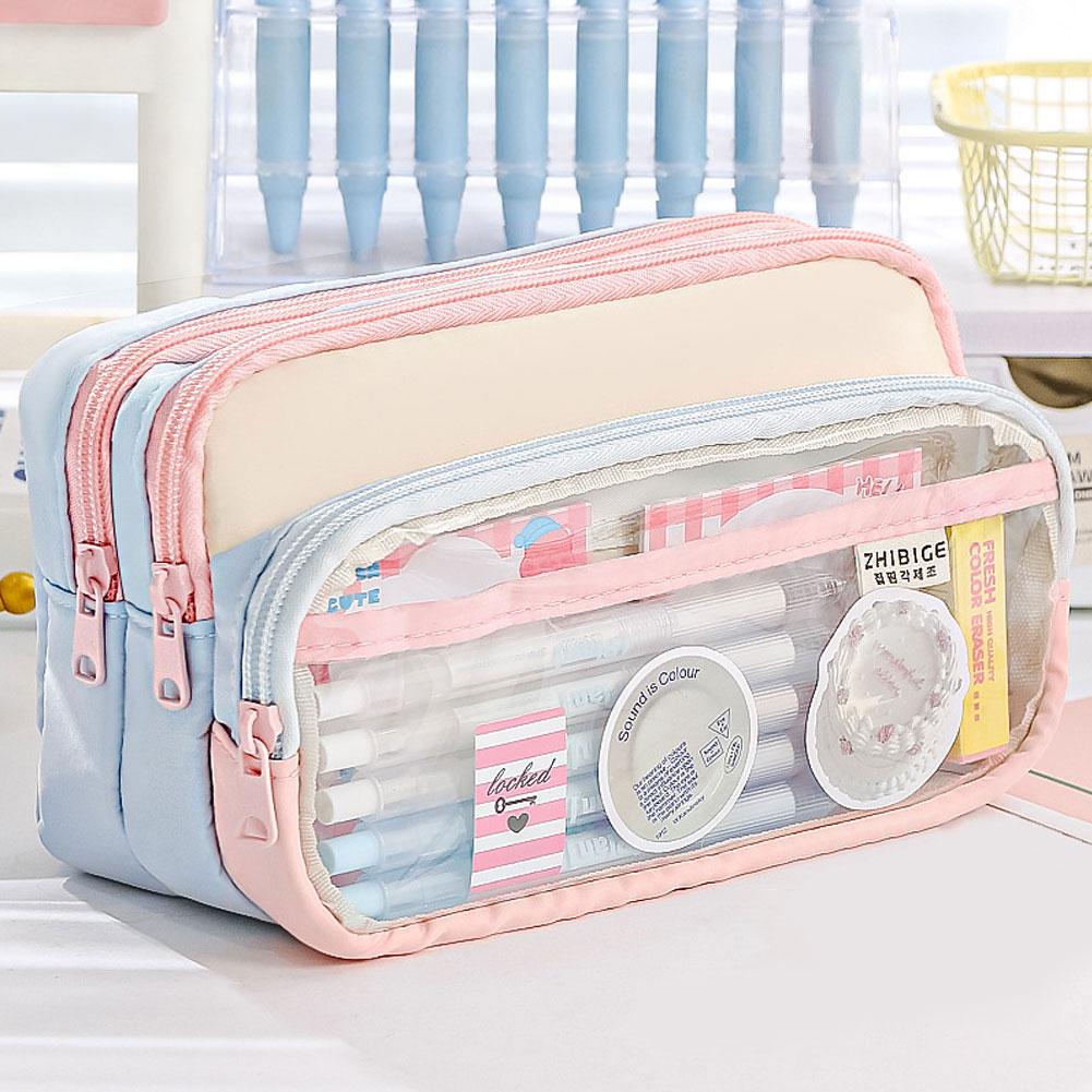 Kawaii Pencil Case Large Capacity Waterproof Korean Stationery Multi-layer Pen Pouch Portable Back To School Supplies