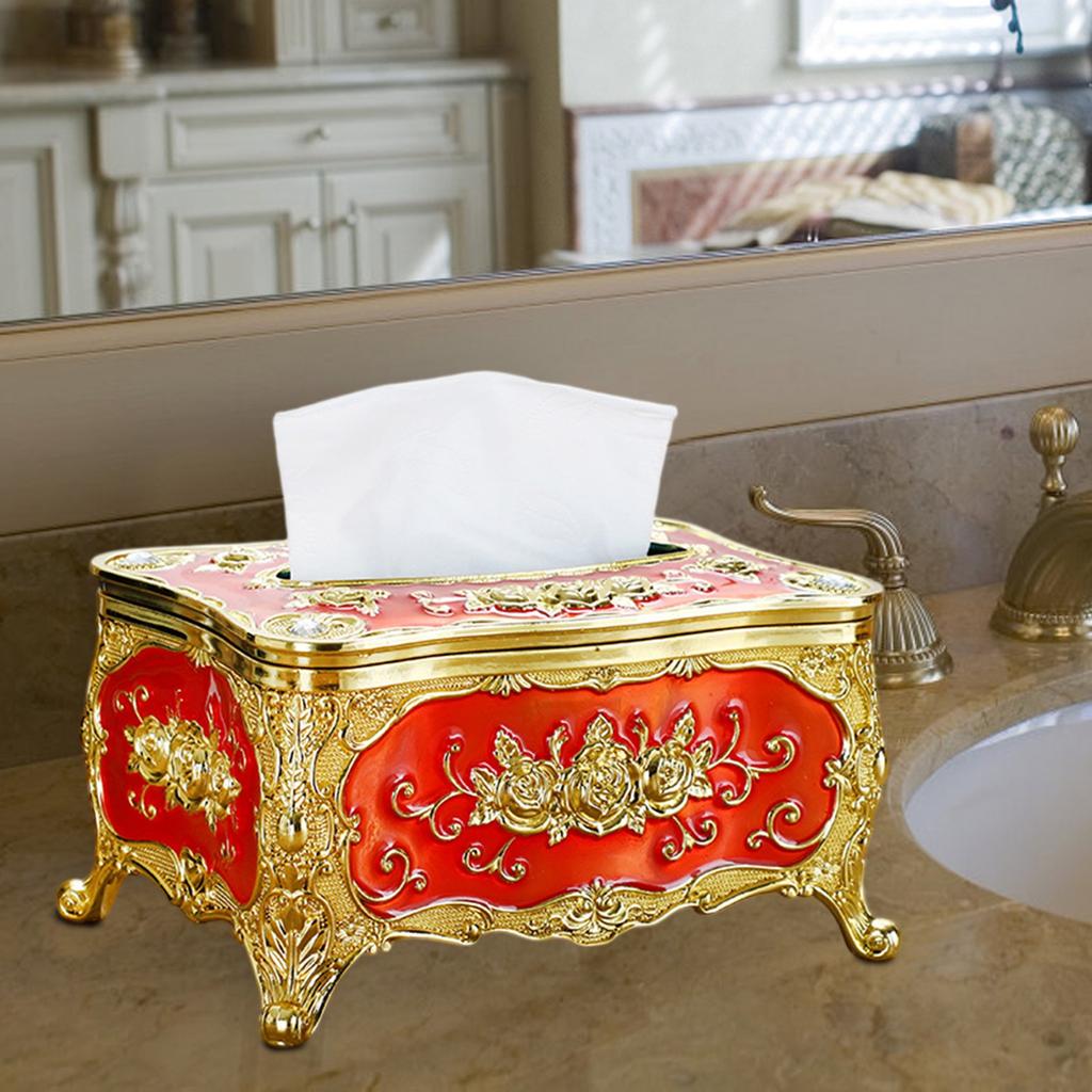 Gold Edge Small Napkin Tissue Box Paper Box Creative Acrylic Desktop Plastic Paper Box