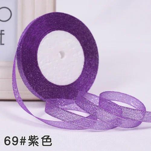 10mm 25Yard Glitter Ribbon Satin Belt DIY Candy Box Gift Packaging Glitter Webbing Halloween Wedding Christmas Decoration Layout