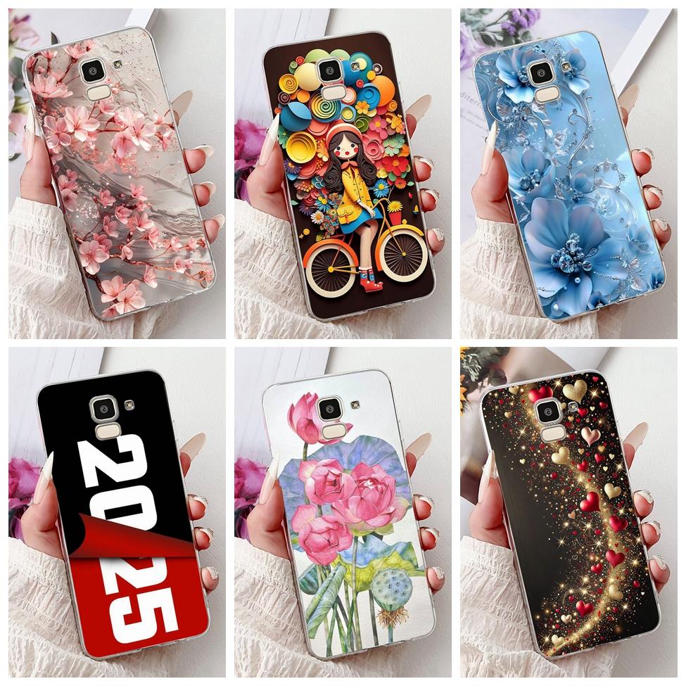 Clear For Samsung J6 2018 Case SM-J600F Cute Fashion Funny Painted Back Cover For Samsung Galaxy J6 2018 Phone Case J600G J600FN