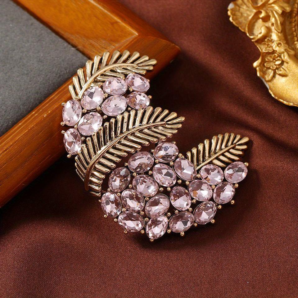 

Винтажная Изысканная Женская Мужская Хрустальная Брошь-Булавка в Виде Пера Модная Дизайнерская Стразовая Бутиковая Значки Корсажи Для Леди