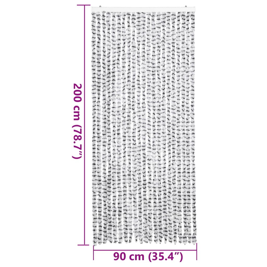 Vidaxl Zasłona Przeciwko Owadom, Jasnoszaro-Ciemnoszara, 90X200 Cm