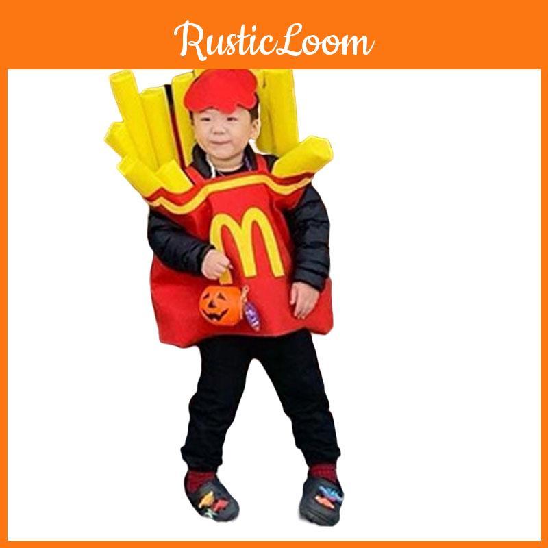 Korean Ins Halloween Children's Costume For Kindergarten Party Show Outfit Boys And Girls French Fries Clothes Inflatable Column)