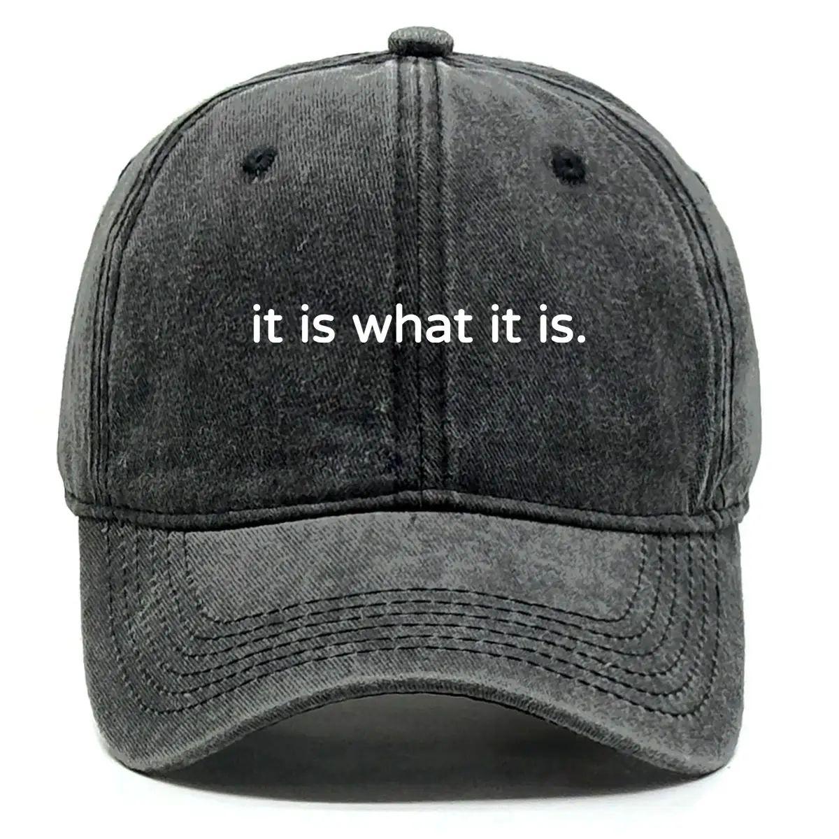 

Baseball Cap With It Is What It Is. Print Adjustable Snapback Baseball Cap Slouchy Trendy Hip Hop Leisure Sun Hat Adjustable